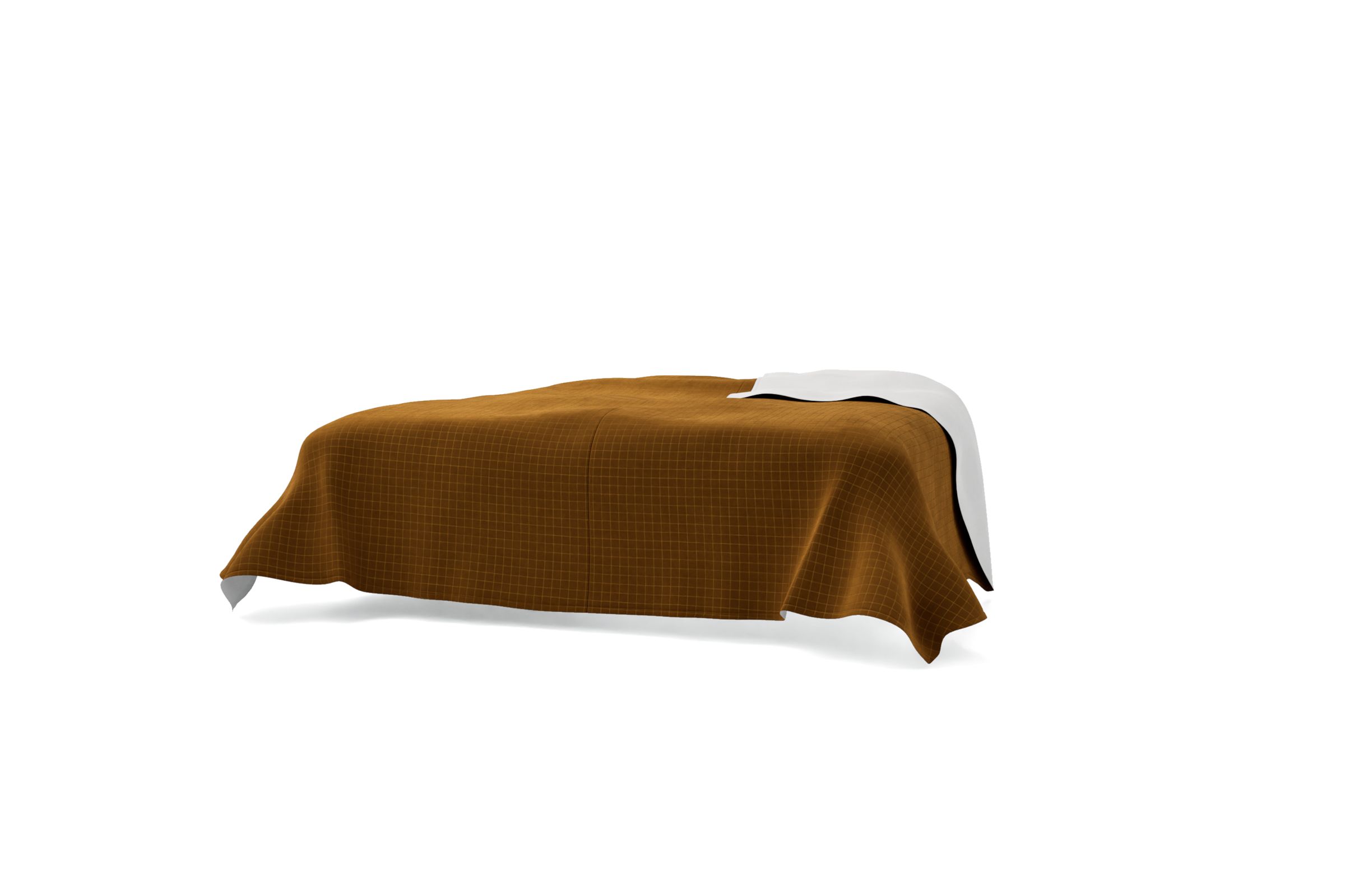 Big bedspread without lining fabric and with just 1x1 cm hem allaround