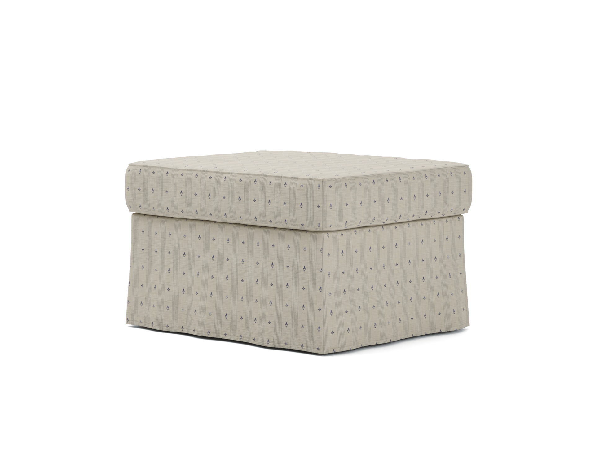 MIO - Överdrag till County fotpall, Fleur de lis Natural/Lavender, Bomull - Bemz