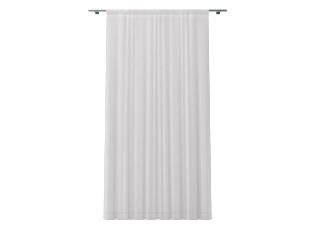 Gordijn (1 stuk) met dubbele breedte en tunnel/Creaseband