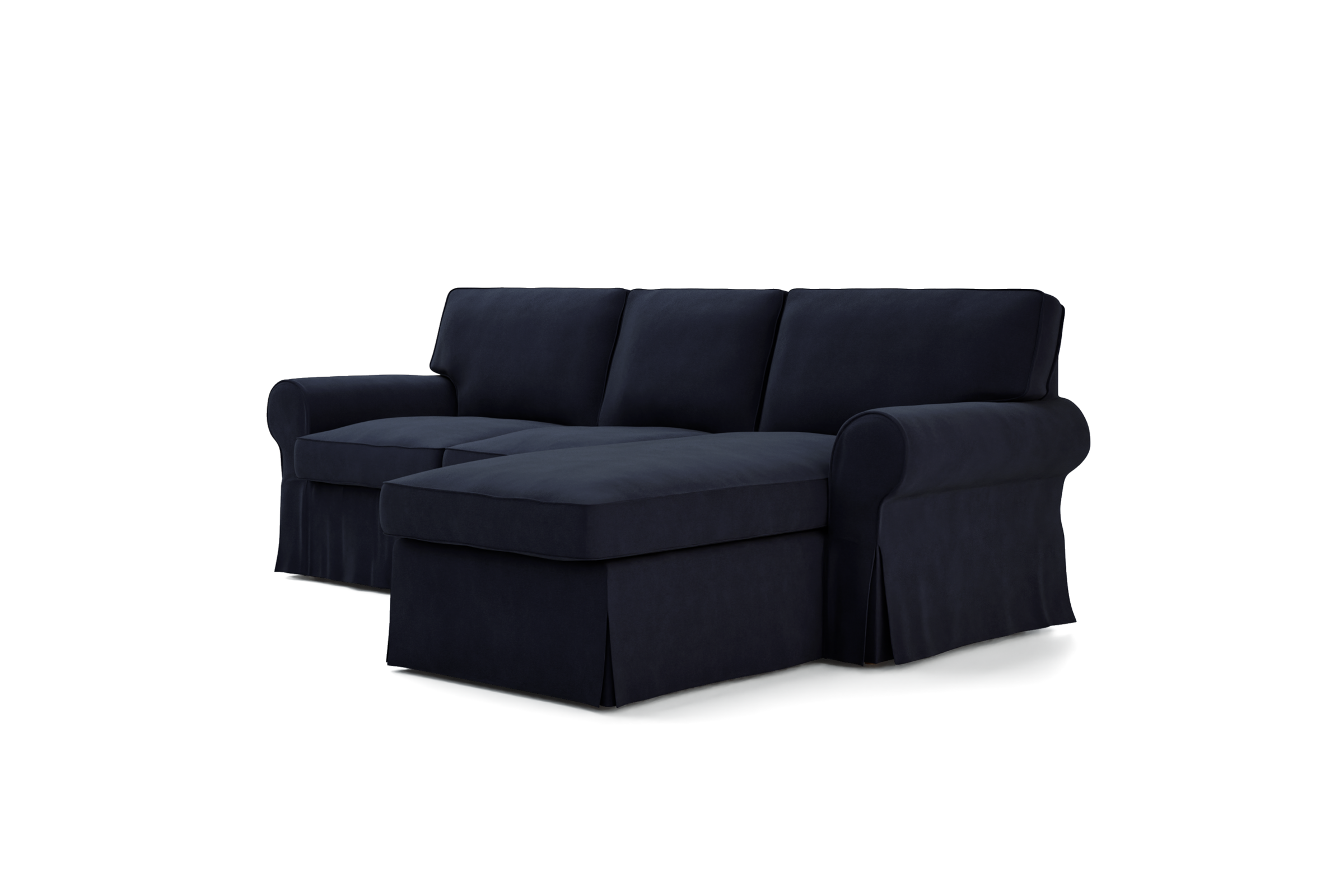 IKEA Ektorp, 2 Seater sofa with chaise longue cover with piping IKEA Ektorp, 2 Seater sofa with chaise longue cover with piping