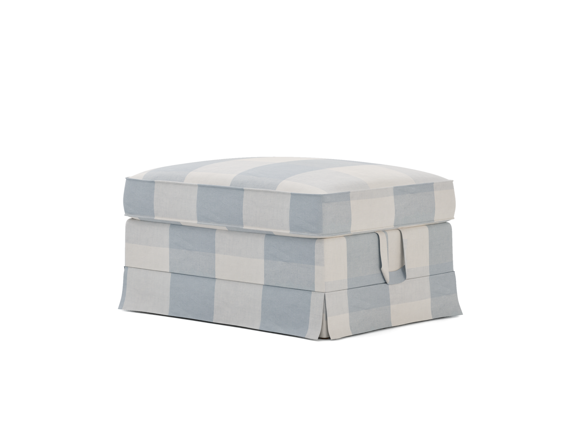 IKEA - Överdrag till Ektorp fotpall, Sky Blue, Linne - Bemz