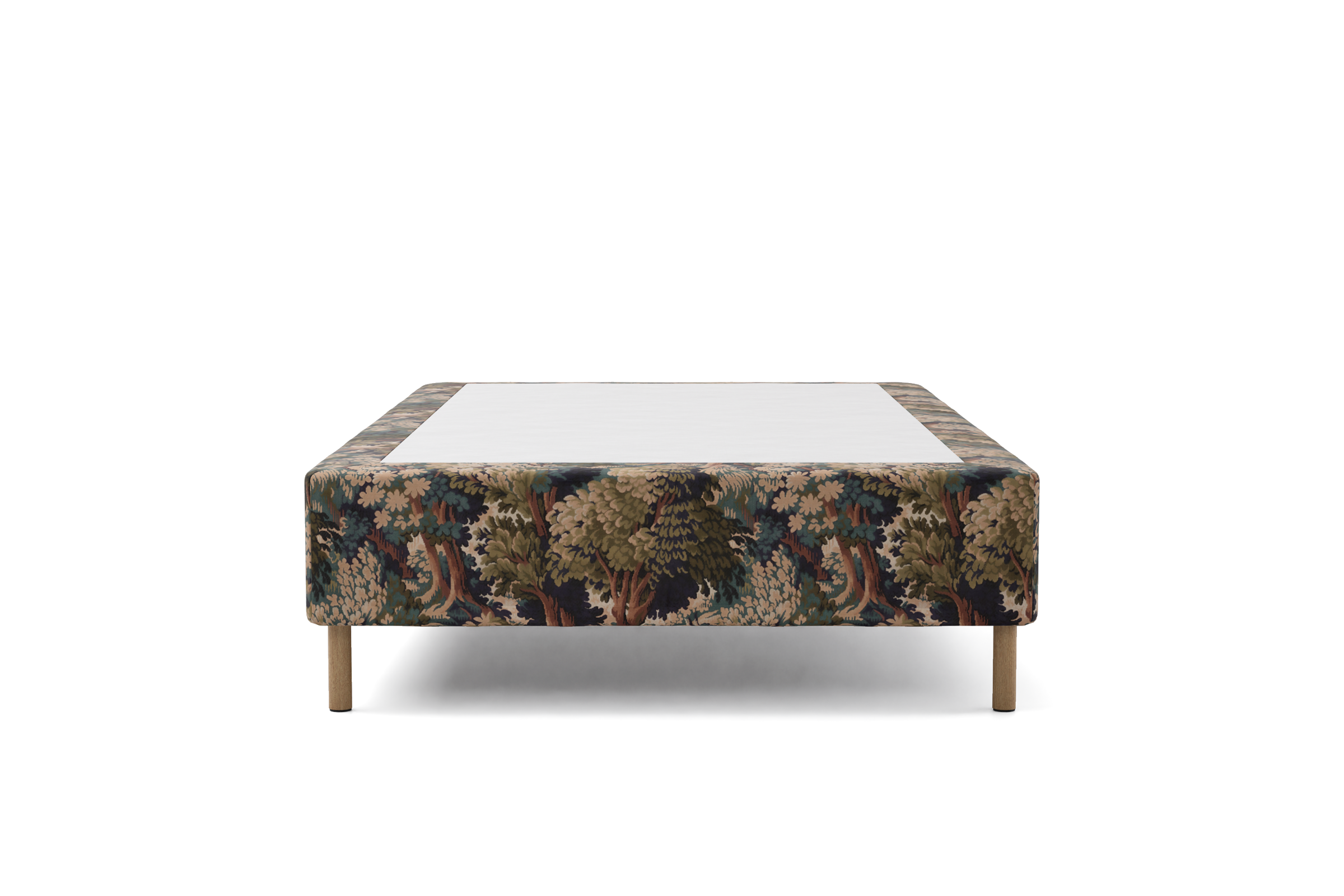 Bed frame cover, exposed legs