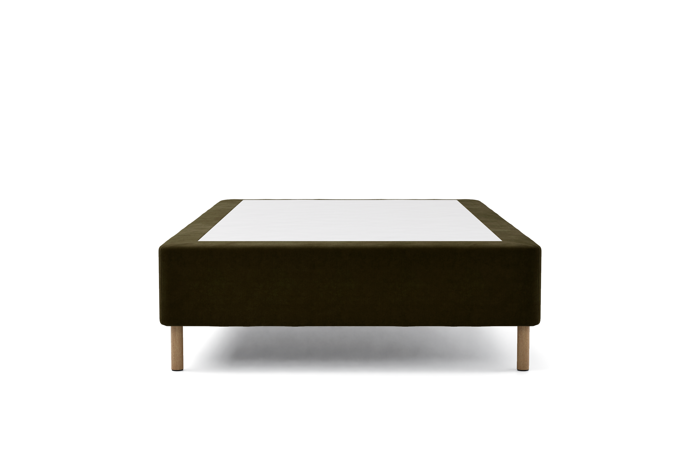 Bed frame cover, exposed legs