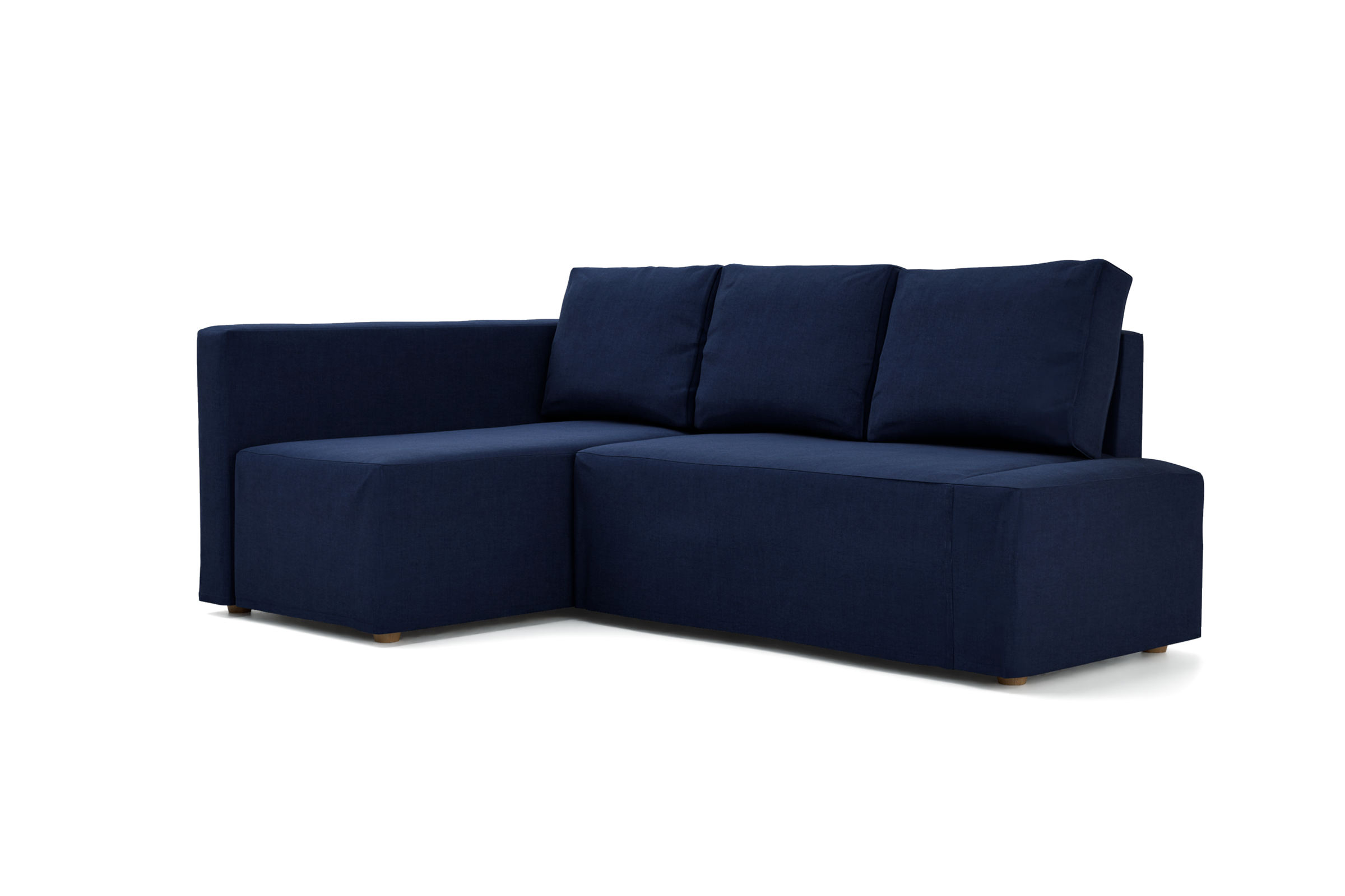 IKEA - Friheten Sofa Bed with Left Chaise sofacover, Navy Blue, Linen