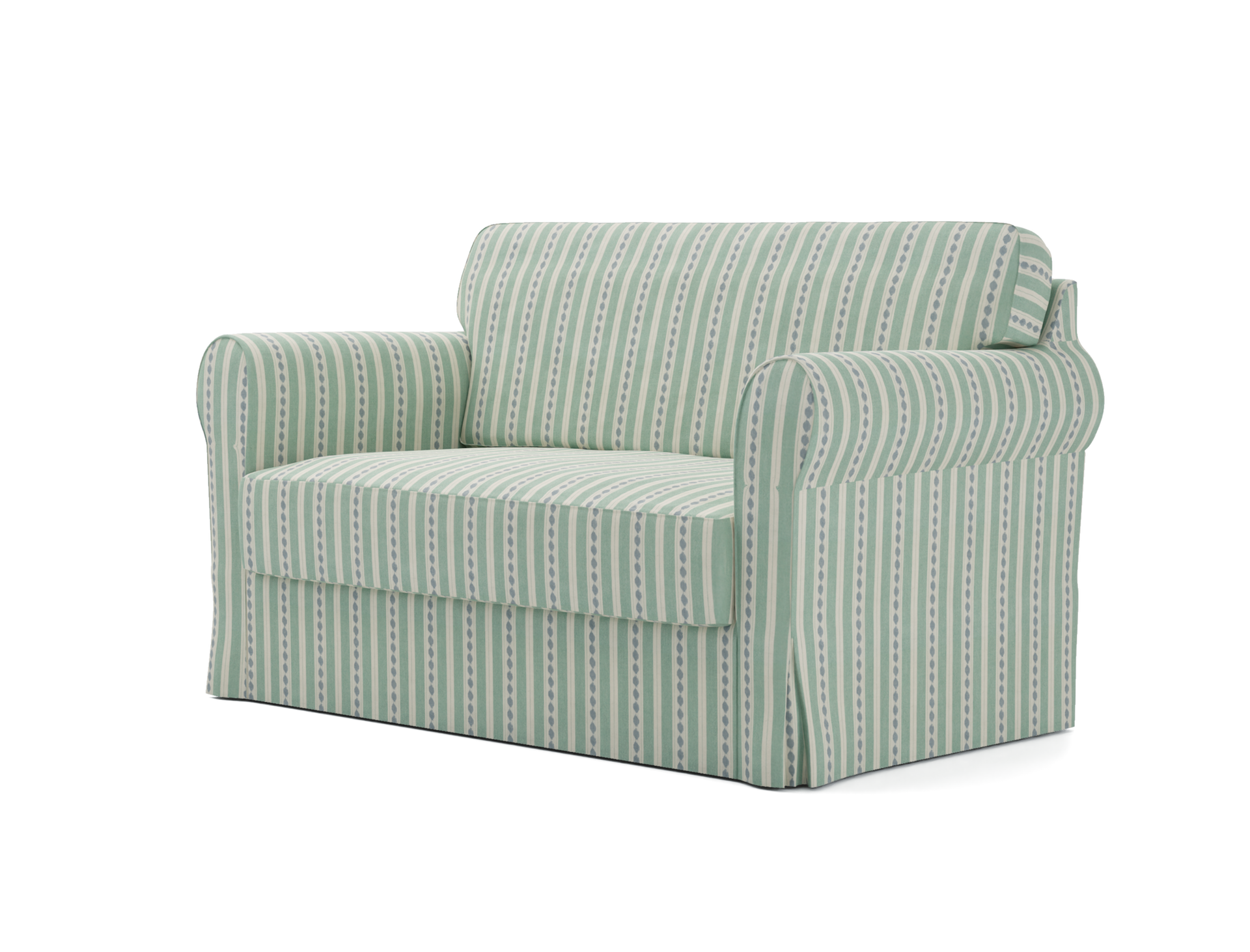 IKEA - Hoes voor slaapbank Hagalund, Green/Blue, Linnen - Bemz