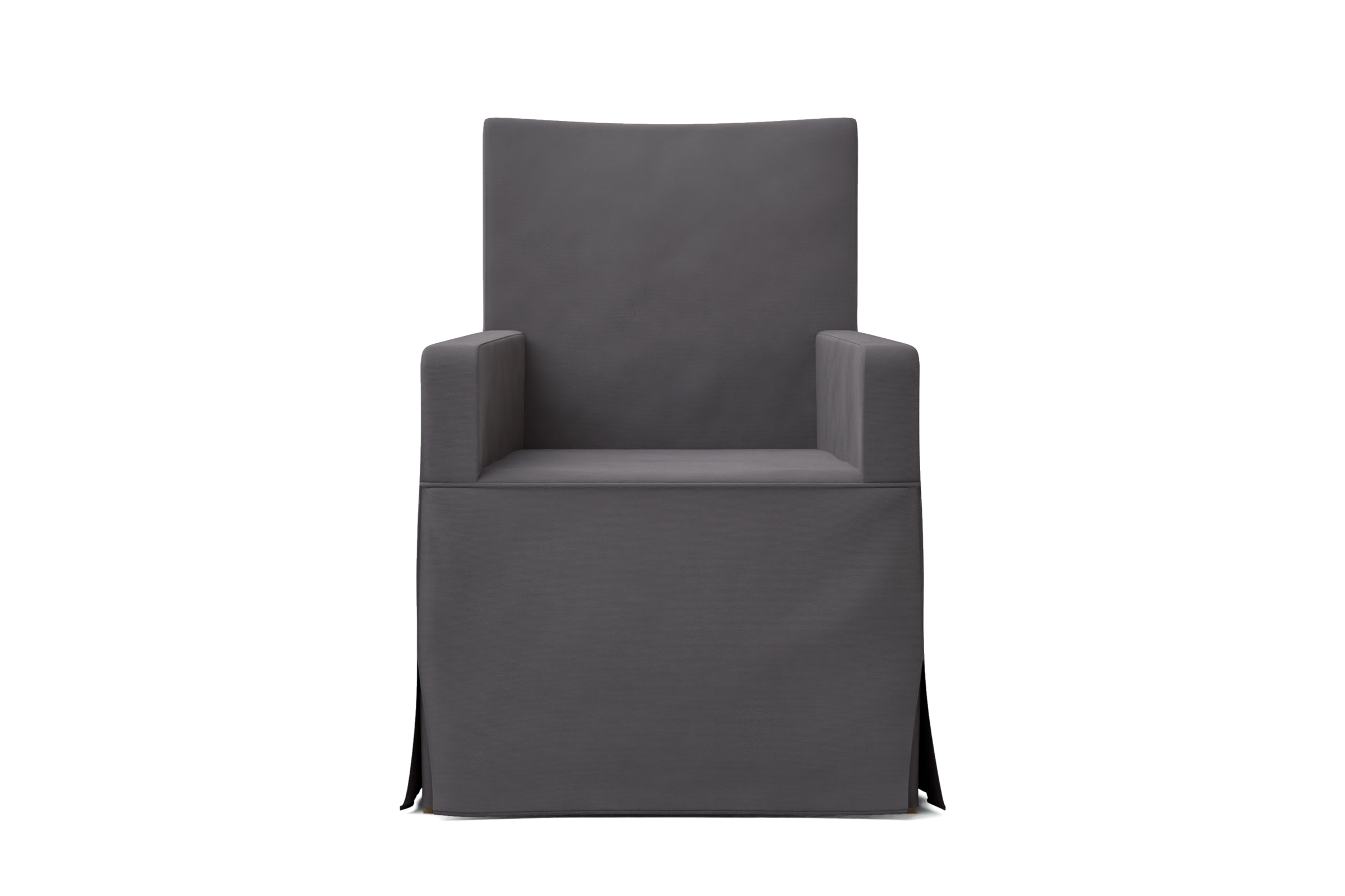 Henriksdal, Chair cover w/ armrests, long skirt box pleat