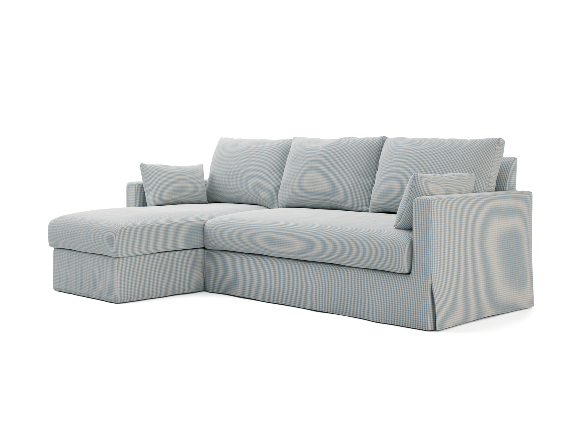 IKEA - Trekk til Hyltarp 3 seters sofa med sjeselong, venstre, Sky Blue, Bomull - Bemz