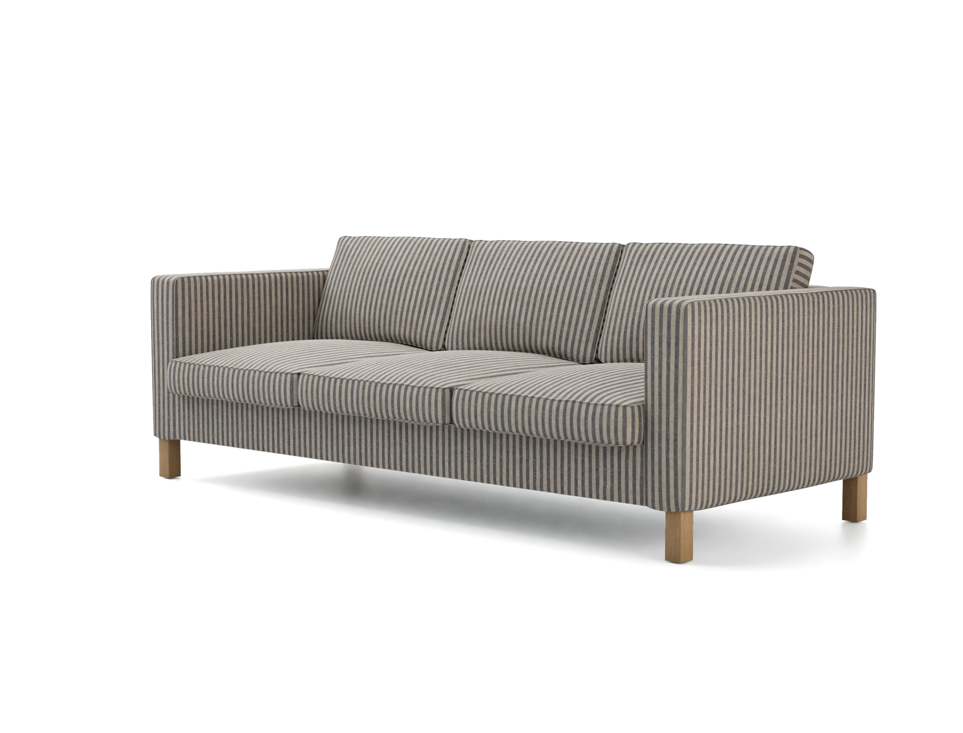 IKEA - Hoes voor 3-zitsbank Karlanda, Dark Blue / Natural, Linnen - Bemz