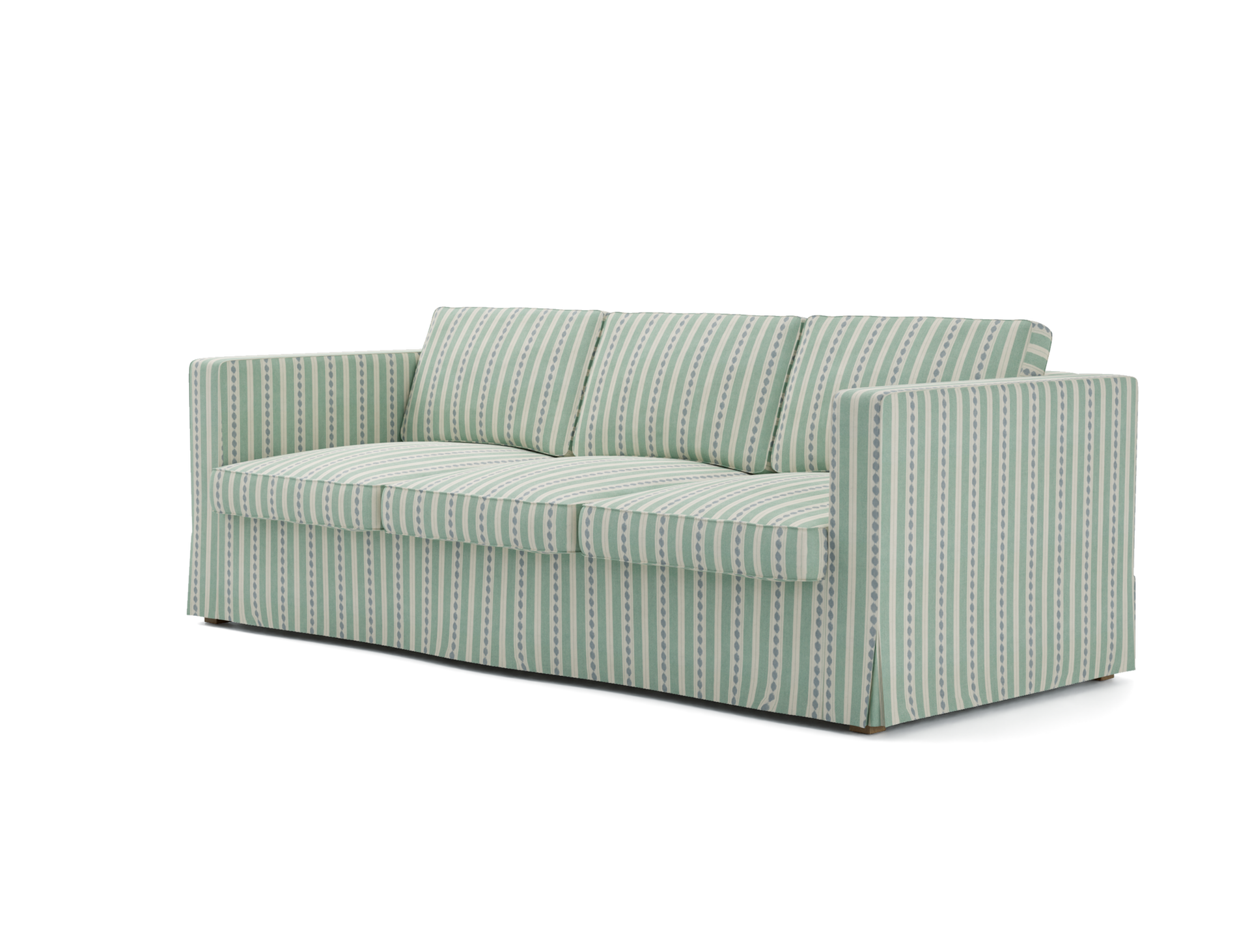 IKEA - Hoes voor 3-zitsbank Karlanda, Green/Blue, Linnen - Bemz