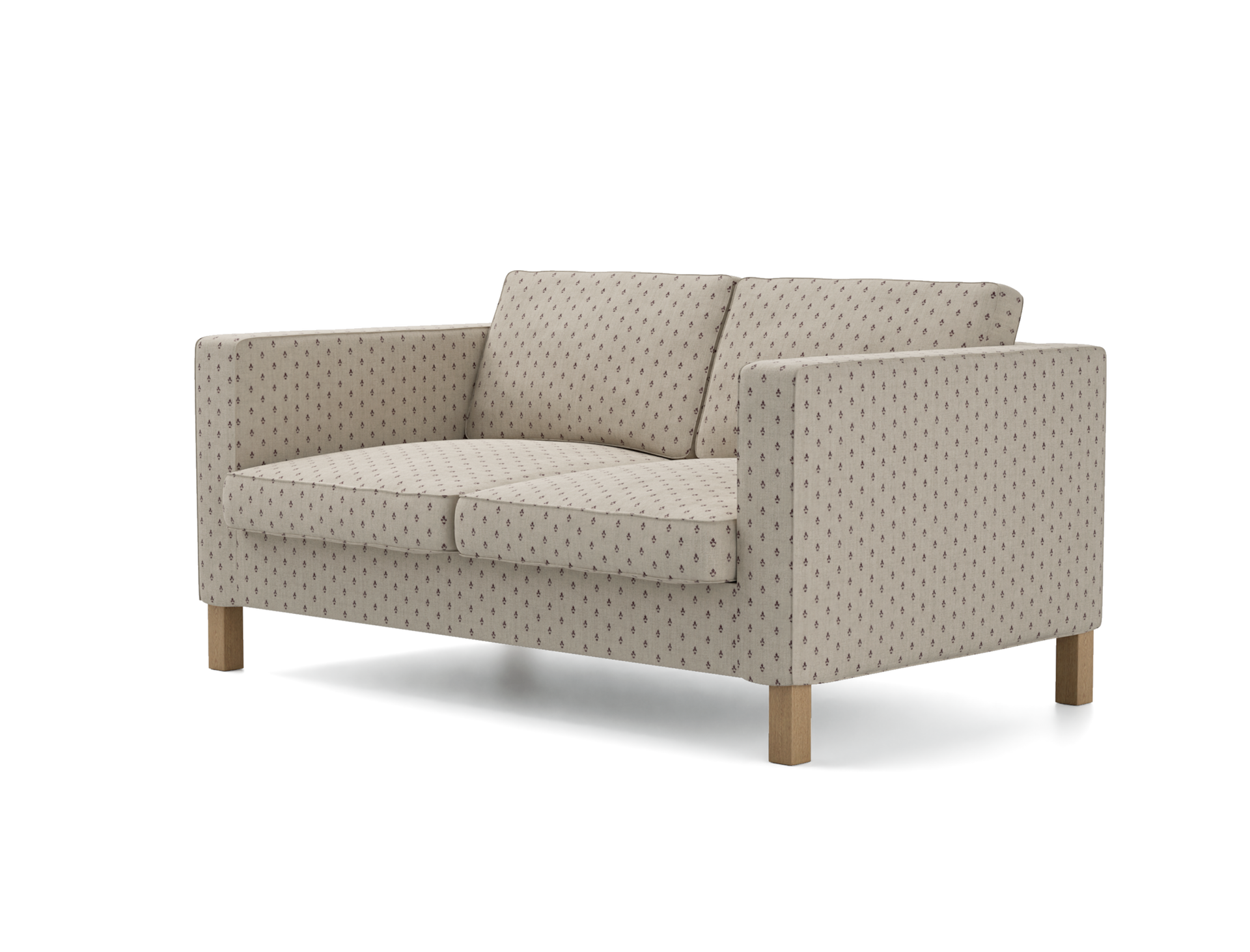 IKEA - Fodera per divano letto Karlanda, Natural/Burgundy, Lino - Bemz