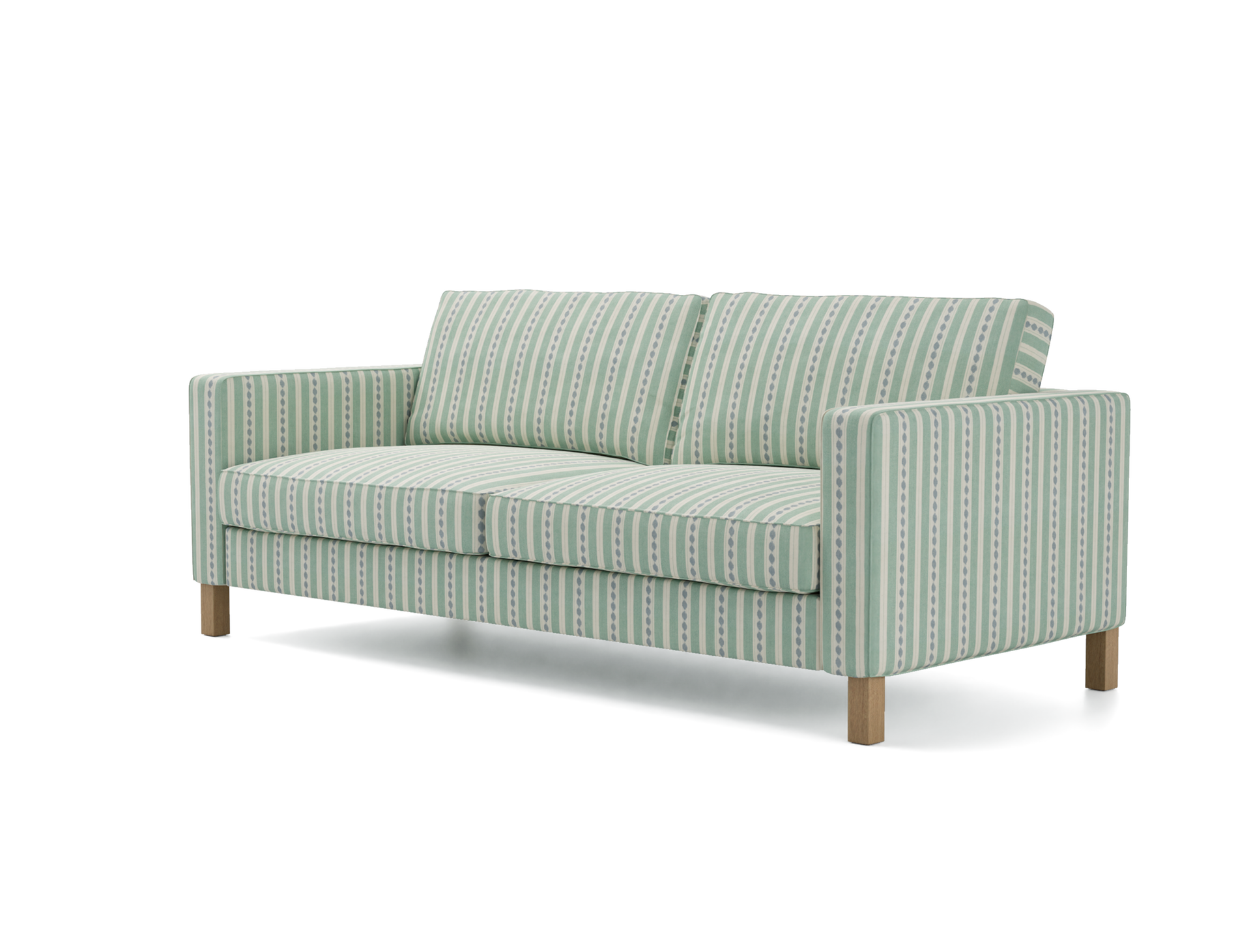 IKEA - Hoes voor slaapbank Karlstad, Green/Blue, Linnen - Bemz