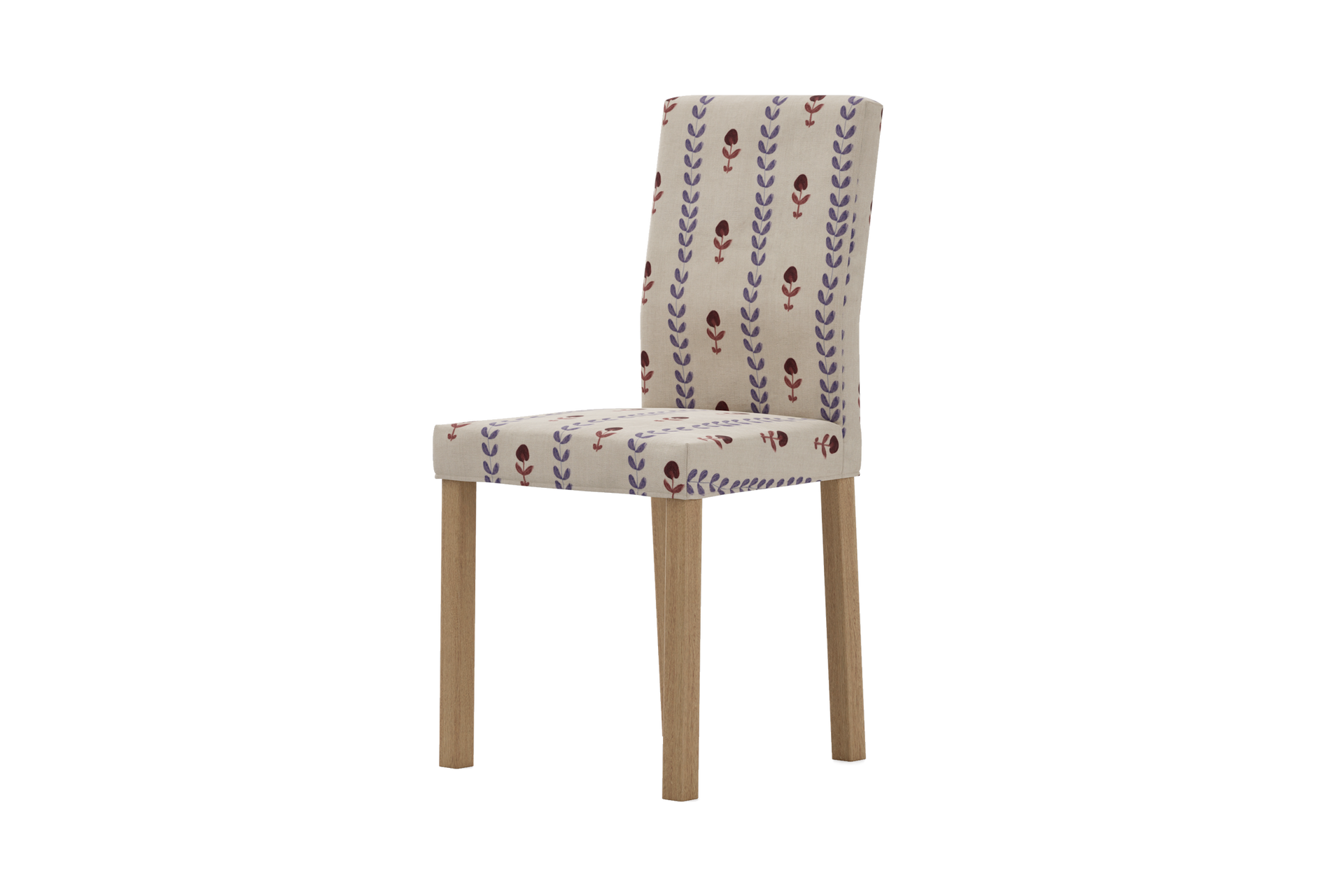 IKEA - Kättil Dining Chair Cover, Rococo Blue/Red Multi, Linen - Bemz