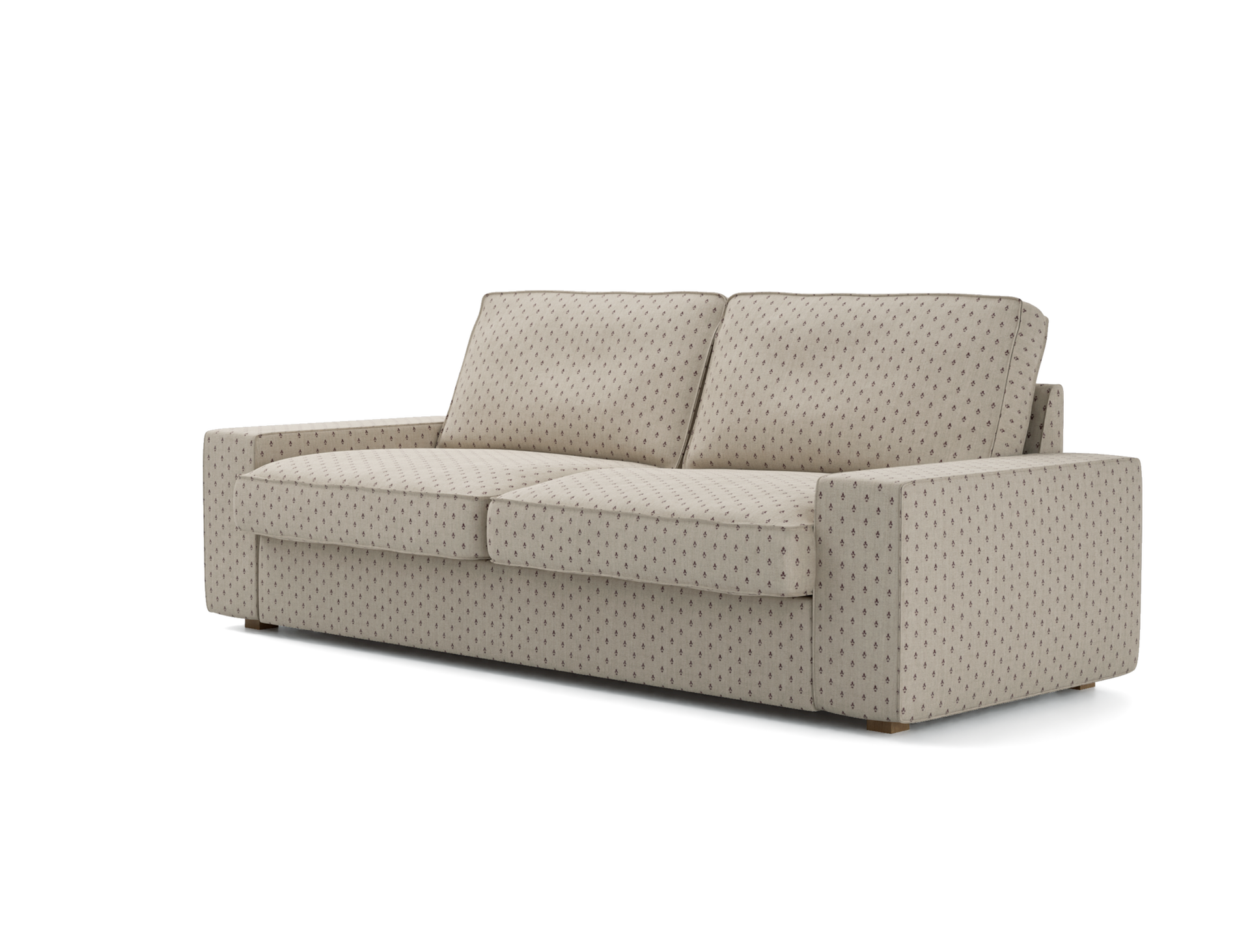 IKEA - Hoes voor slaapbank Kivik, Natural/Burgundy, Linnen - Bemz