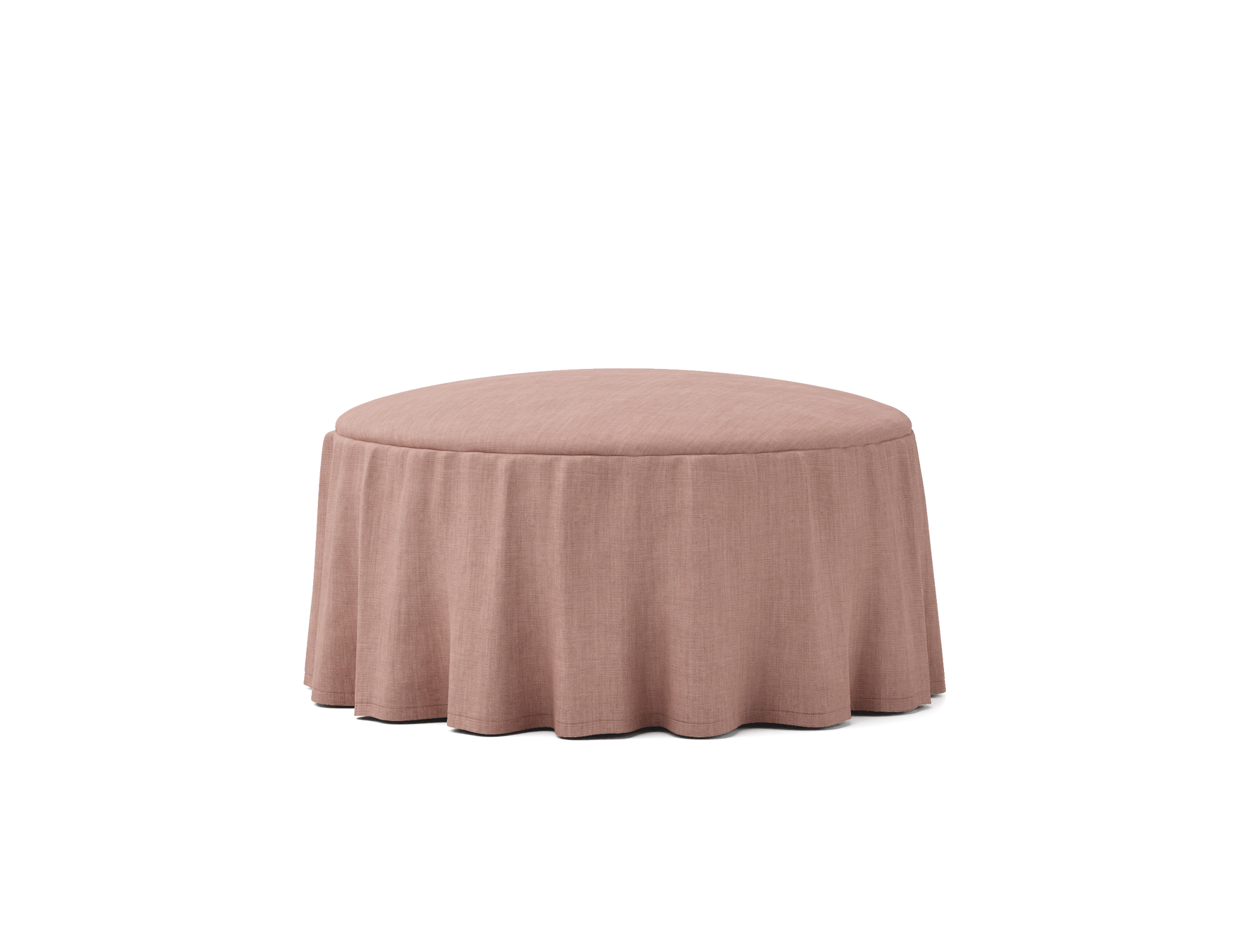 Universal Round Footstool Cover, with Ruffle 