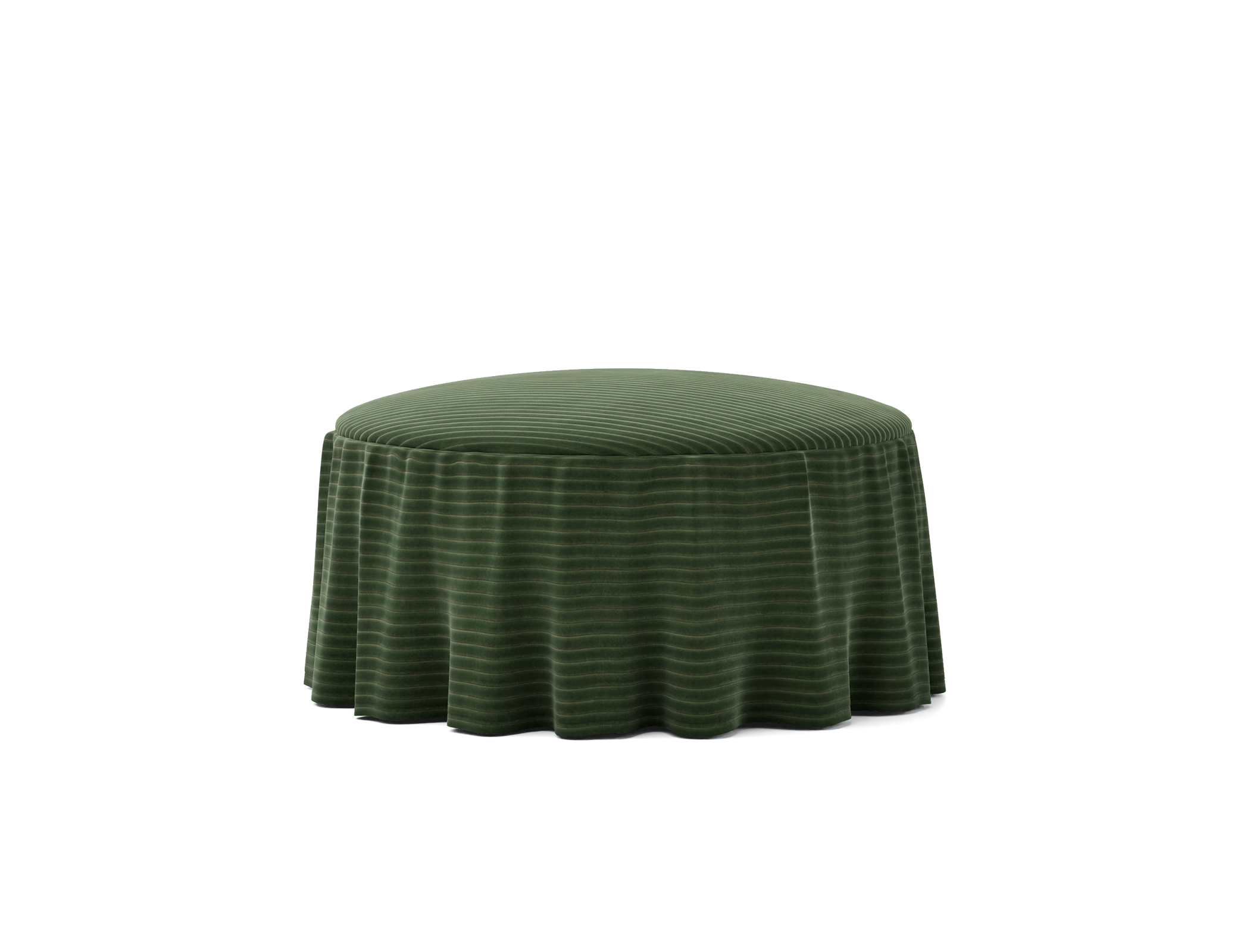 Universal Round Footstool Cover, with Ruffle 