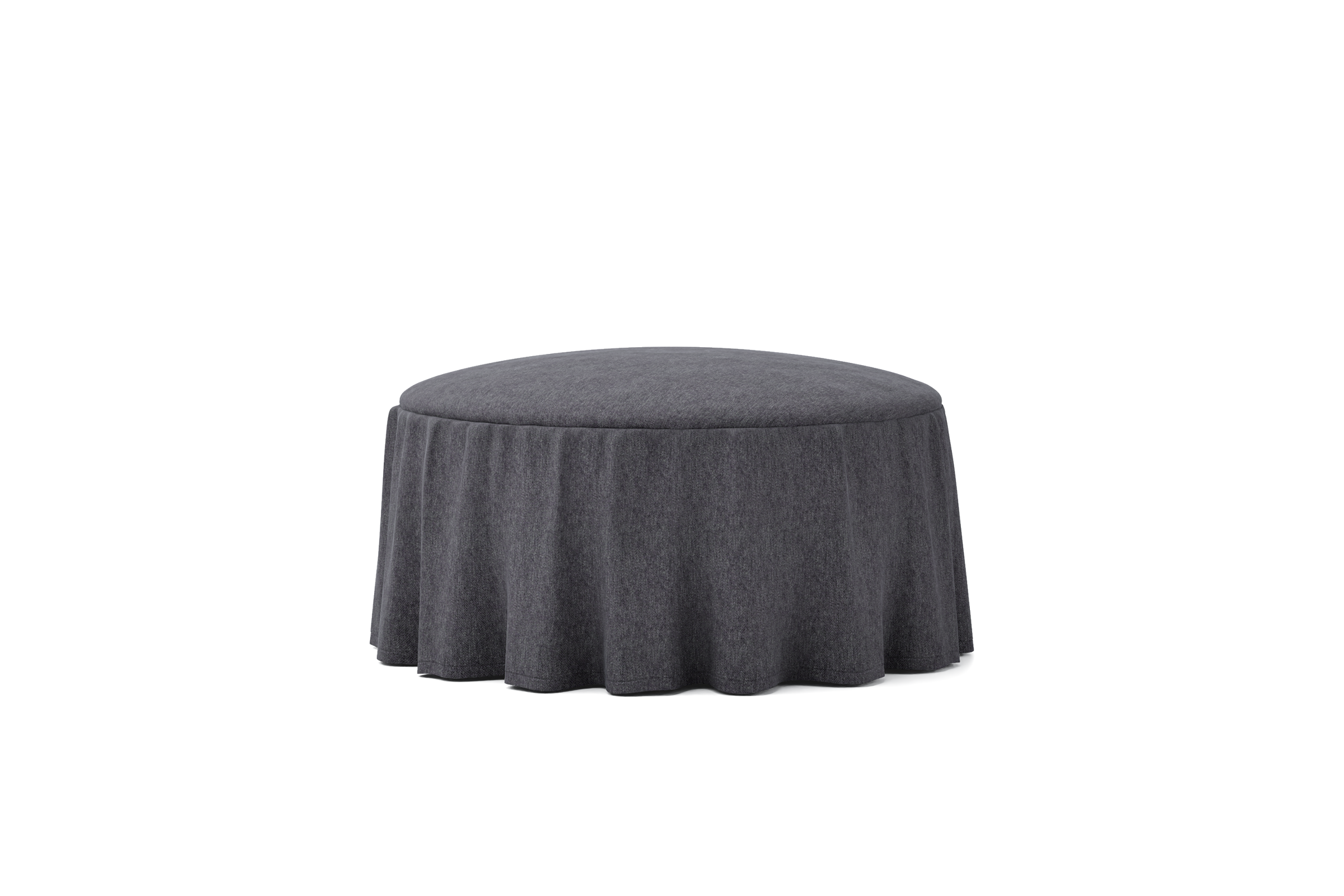 Universal Round Footstool Cover, with Ruffle