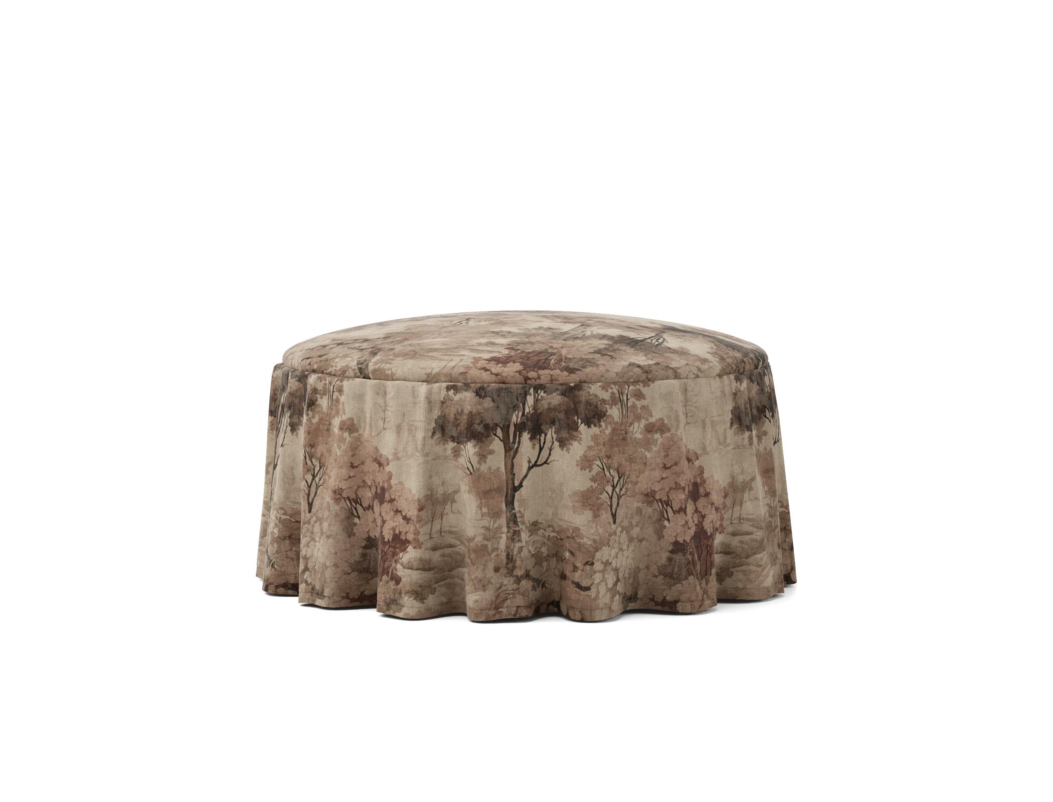 Universal Round Footstool Cover, with Ruffle 