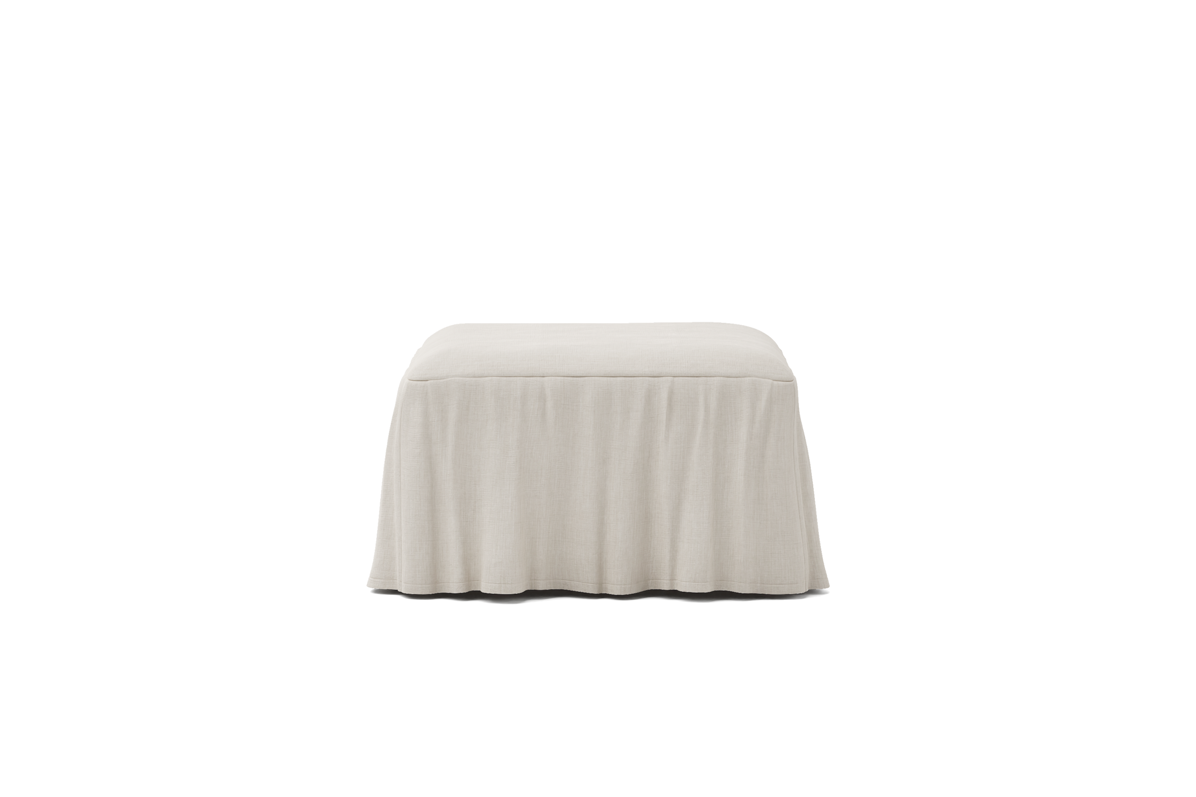 Universal Squared Footstool Cover, with Ruffle 