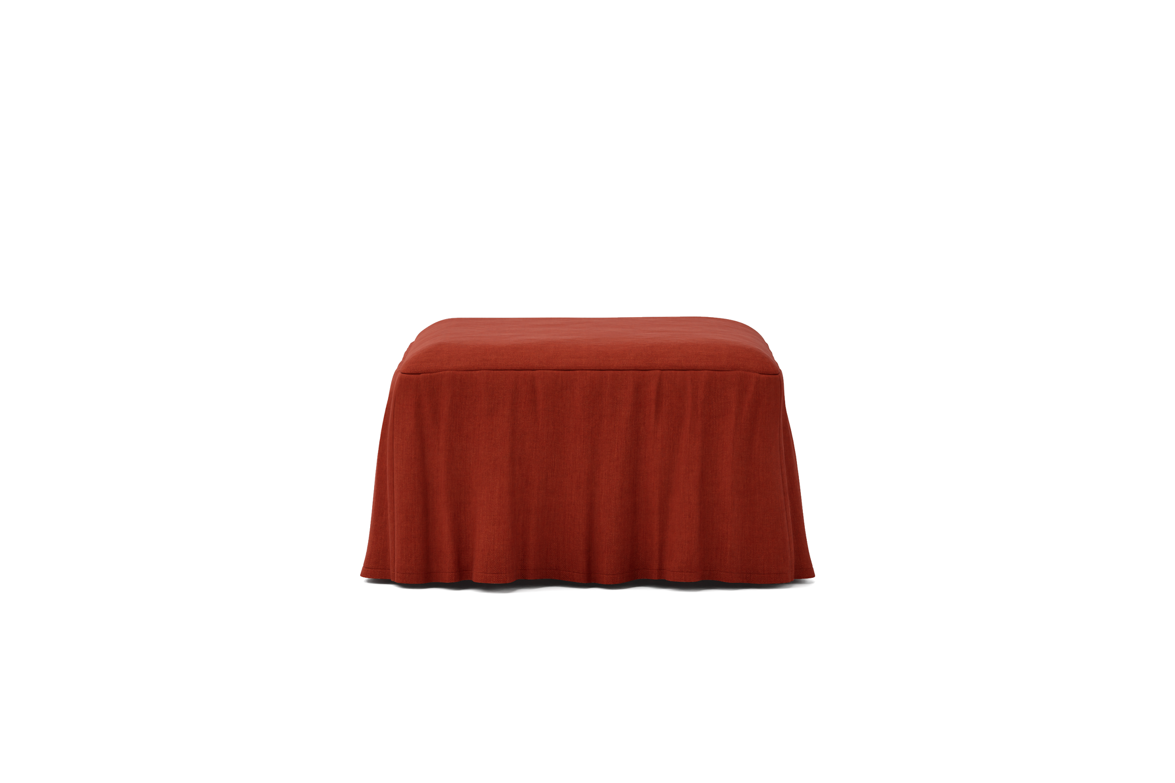 Universal Squared Footstool Cover, with Ruffle 