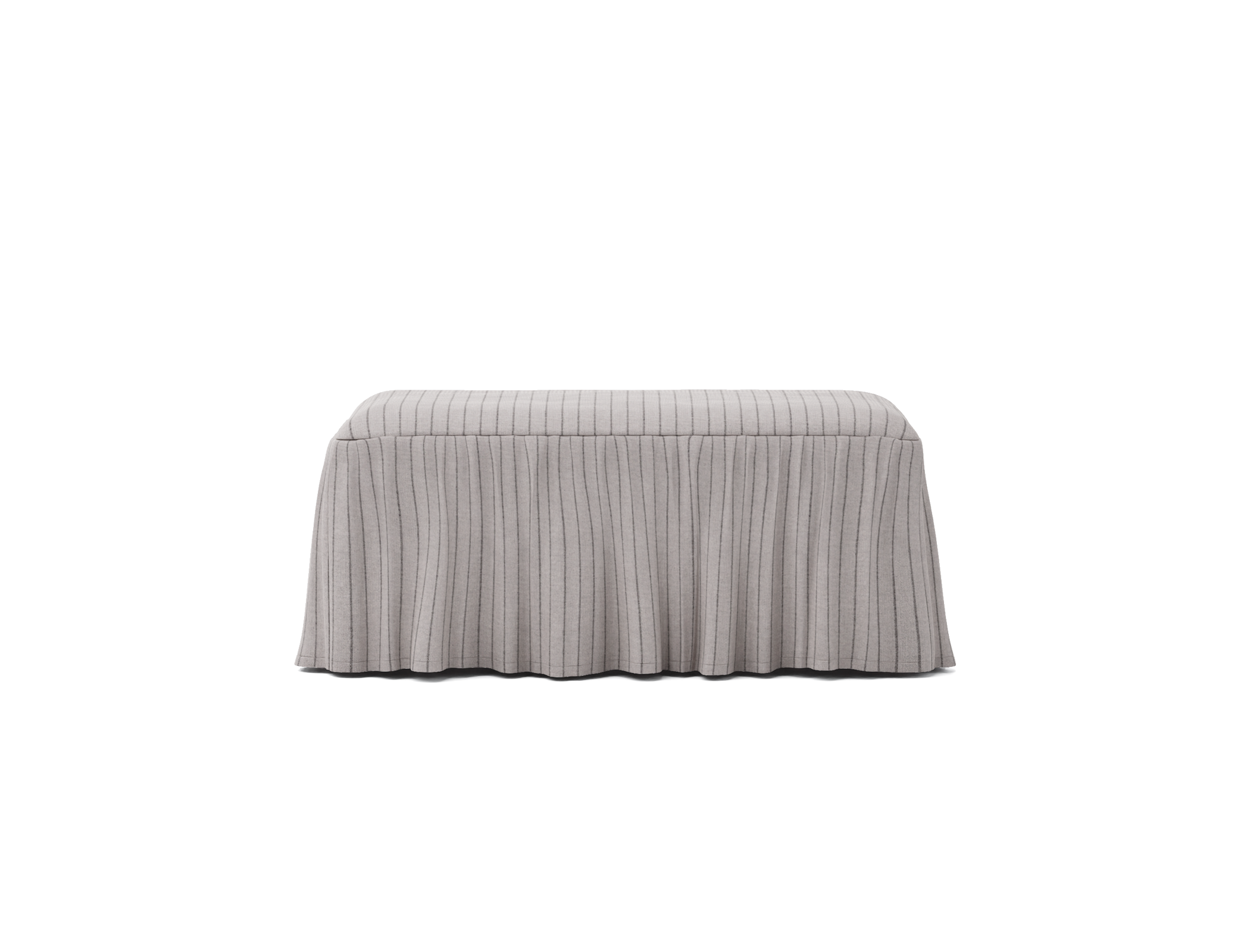 Universal Squared Footstool Cover, with Ruffle 