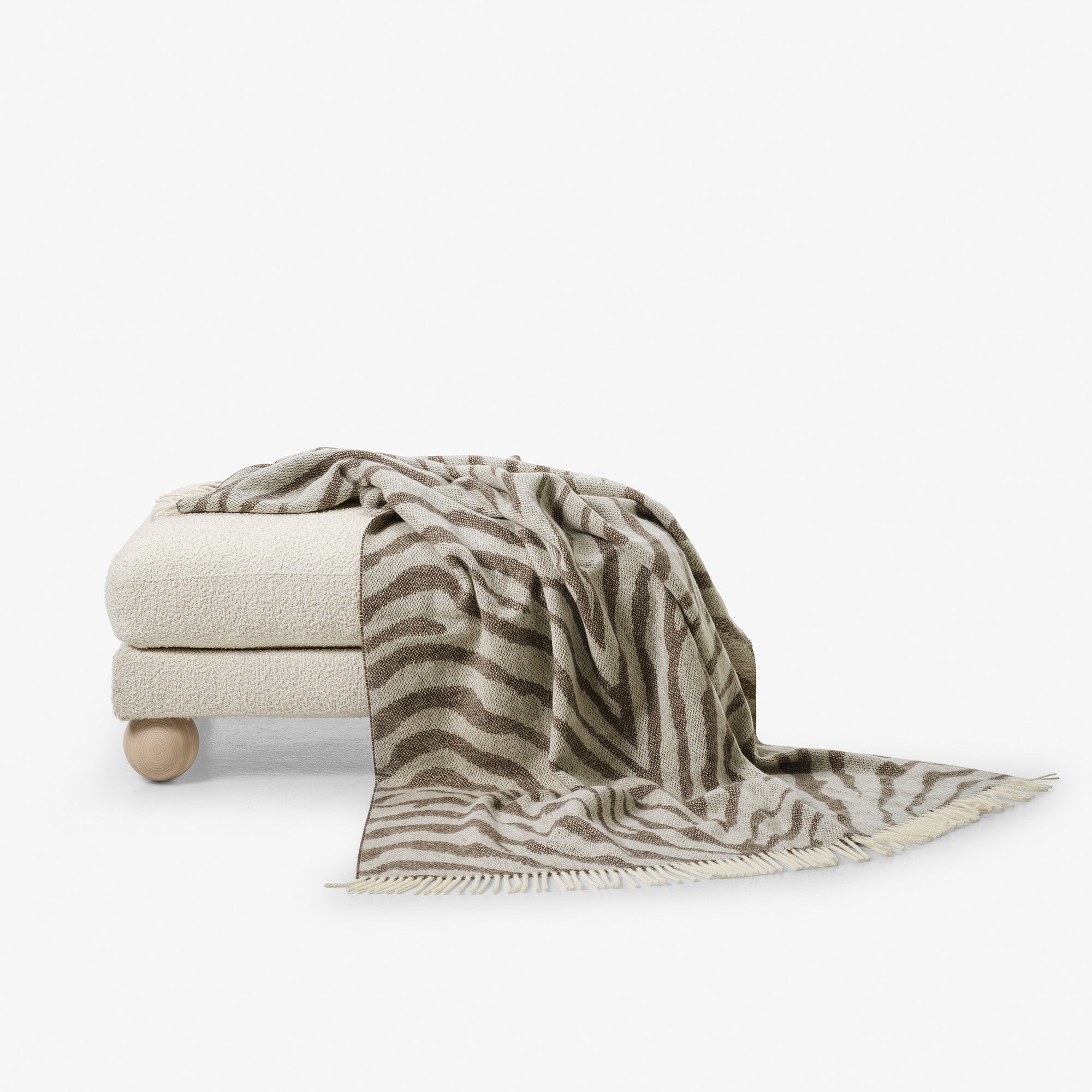 Wool blanket - Zebra - Brown Granite / Antique White