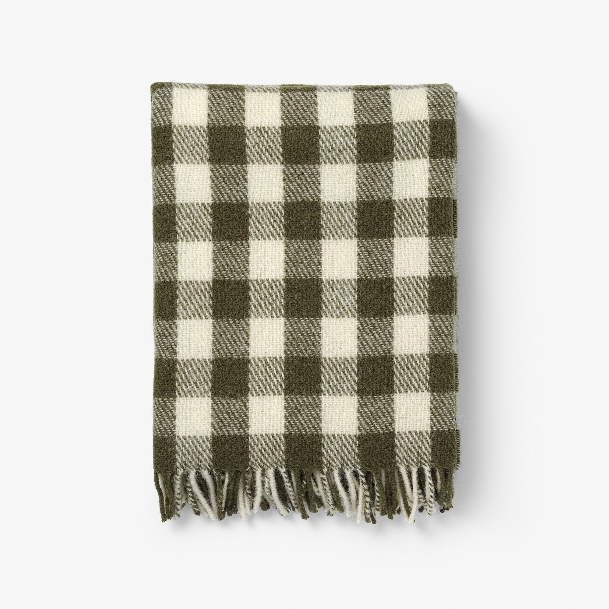 Ullfilt - Small Check – Moss / Antique White